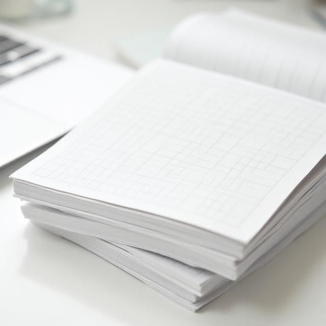 Calligraphy practice pad showing grid lines